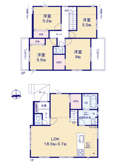 【間取り】 | 福岡市西区生松台1丁目3期　2号棟（全3棟）【仲介手数料無料・0円】 | 平日、土日祝日もお好きな日時にご見学可能です。お気軽にお問合せ下さい。