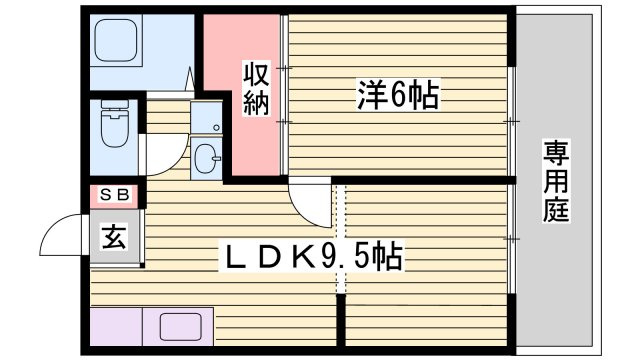 相生市向陽台のハイツの間取り