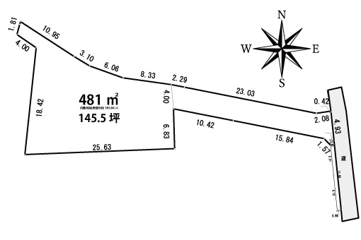小郡市三沢土地の土地図