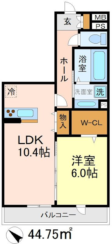 世田谷区桜上水１丁目のアパートの間取り