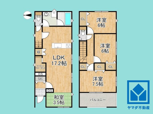 京田辺市薪　第9の間取り|図面と現況が異なる場合は現況を優先いたします。
