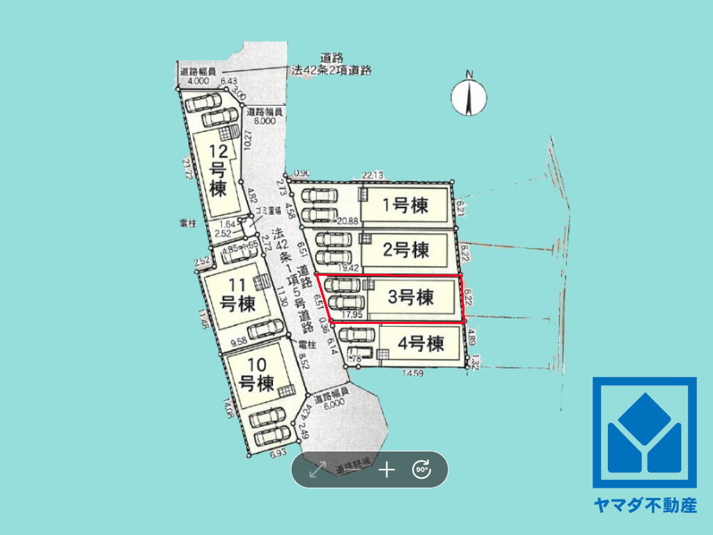 京田辺市薪　第9の区画図