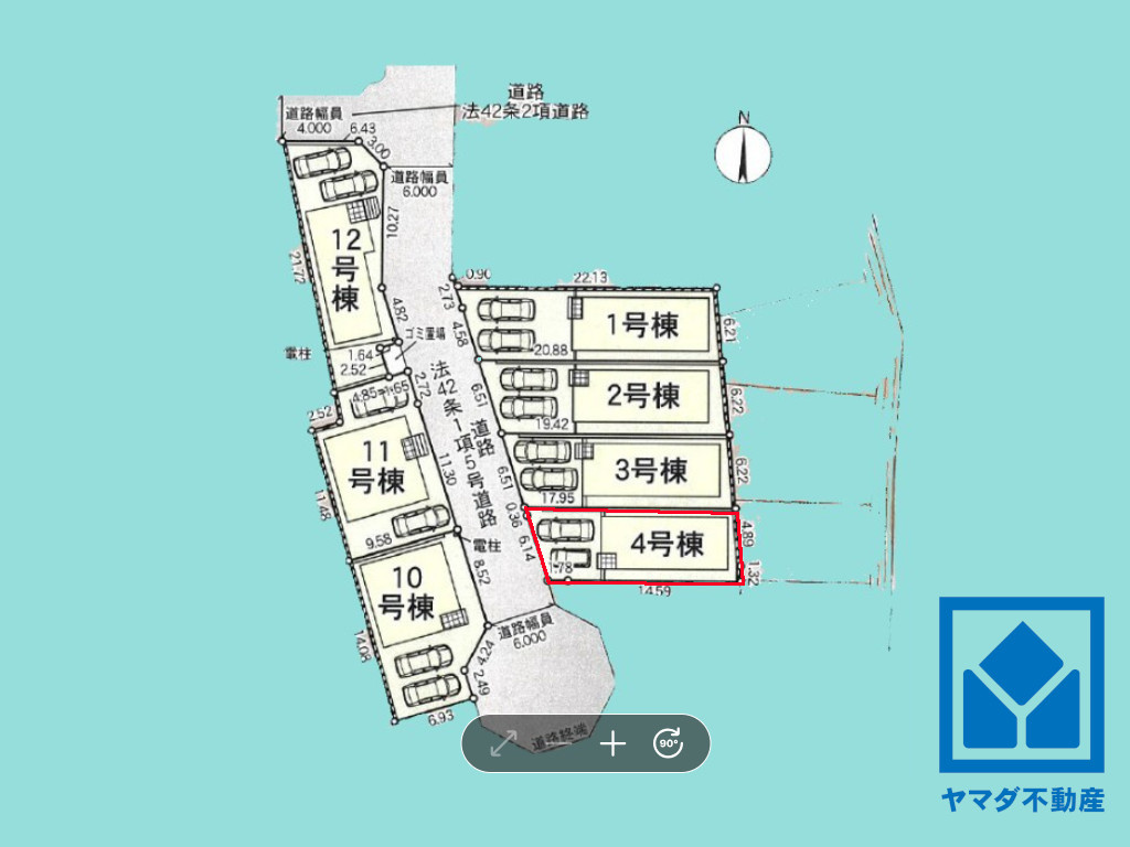 京田辺市薪　第9の区画図