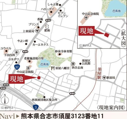 リーブルガーデン／合志市須屋十三／１号棟の地図