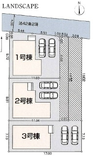 立川市西砂町　全３棟　新築戸建の区画図
