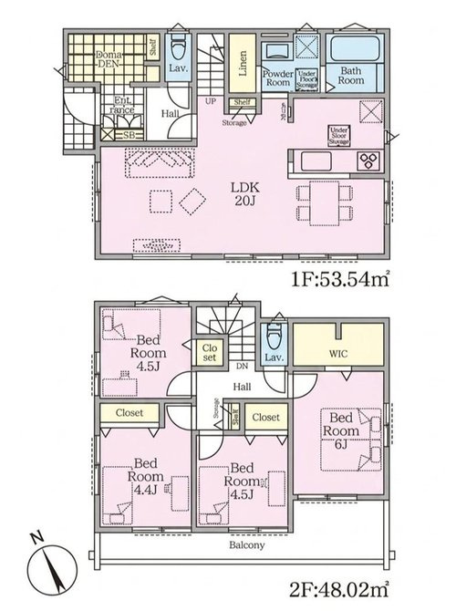 【横浜市都筑区東山田4丁目30全10棟新築戸建て】★仲介手数料無料★（東山田小学校・東山田中学校）の間取り