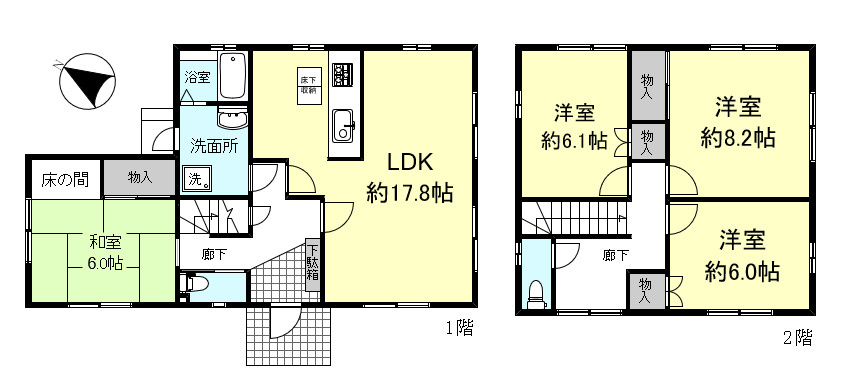 三木市別所町小林　中古戸建の間取り