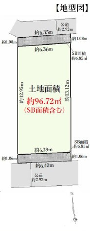 仲介手数料無料　横浜市中区本牧元町の区画図
