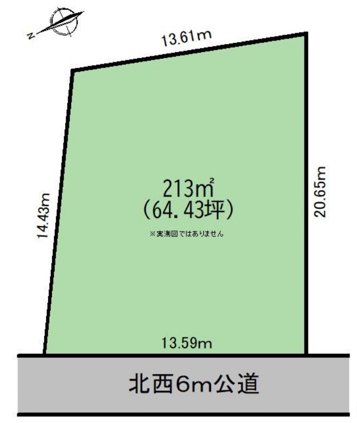敷地面積64.43坪　売地　ふじみ野市川崎