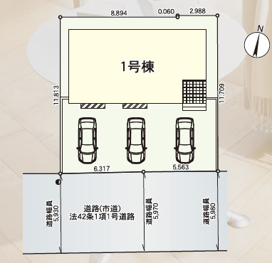 CRADLE GARDENー小倉南区朽網西の区画図