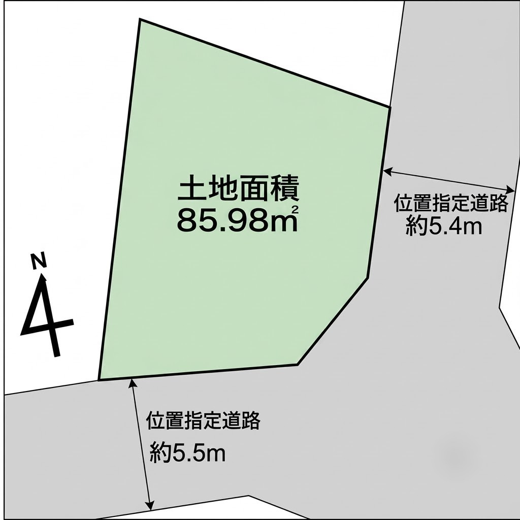 【南東角地×1種低層】富岡東三丁目 古屋付き売地の画像