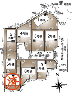 【区画図】 | 郡山市安積町笹川新築一戸建て9棟