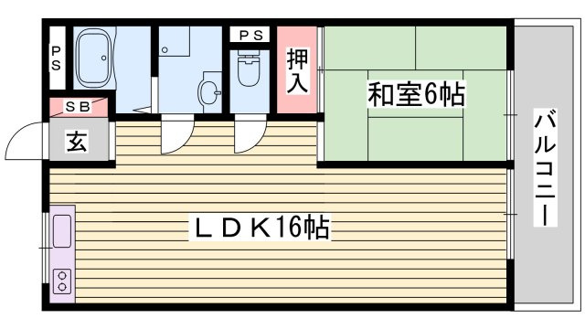 姫路市安田３丁目の賃貸マンションの間取り