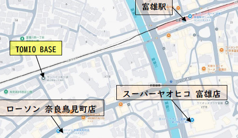 TOMIO　BASEの地図