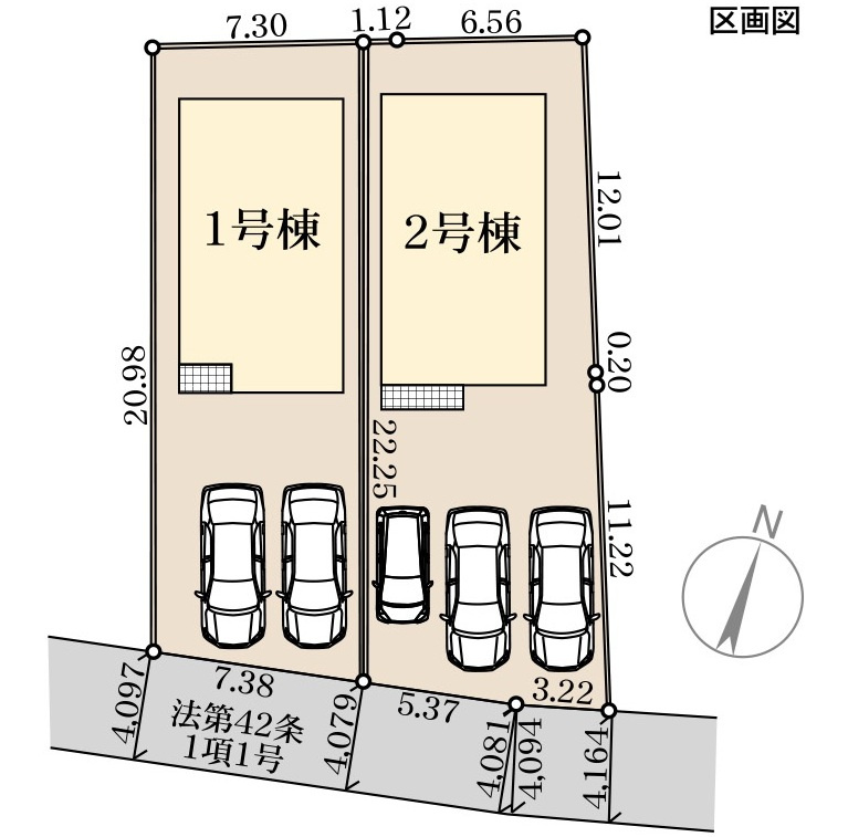 リーブルガーデン／合志市須屋十五／１号棟の区画図