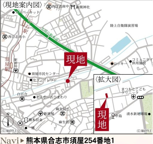 リーブルガーデン／合志市須屋十五／１号棟の地図