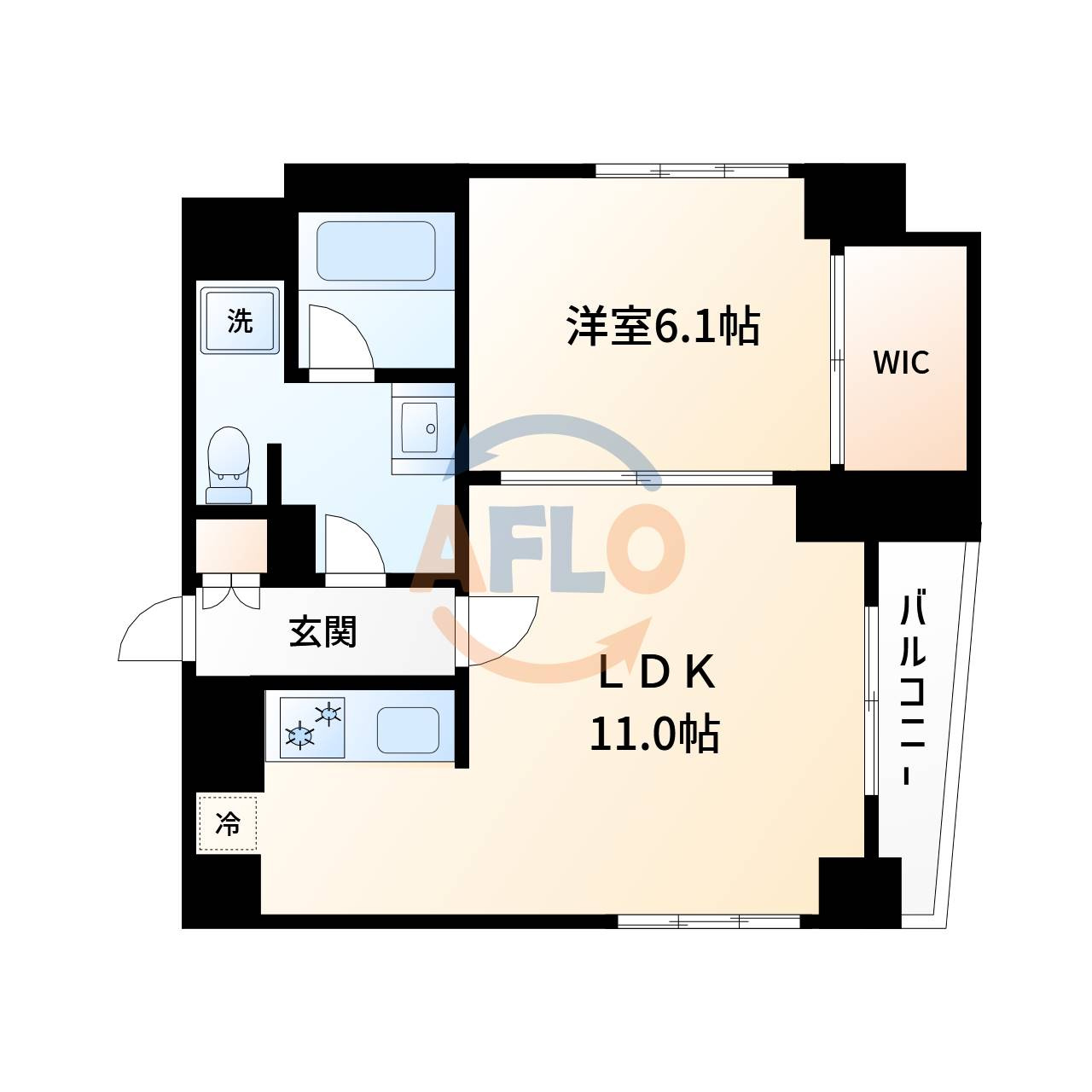 南堀江アパートメントリオの間取り|南堀江アパートメントリオ　角部屋タイプ