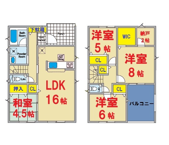【間取り】 | 香取市野田第１０-１期３号棟 | 4ＬＤＫ　即日のご案内も対応致します。