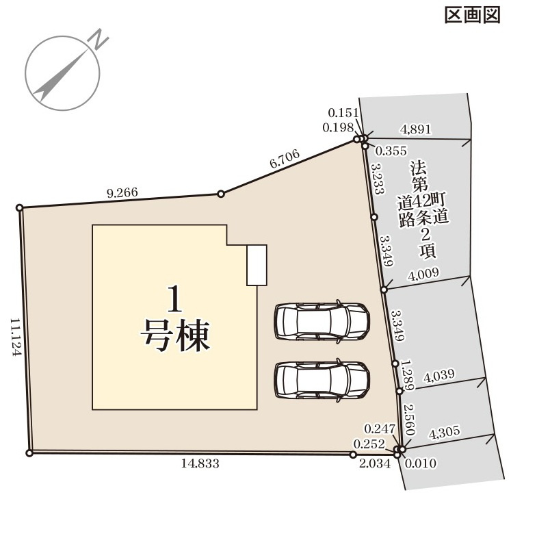 リーブルガーデン／益城町小池／１号棟の区画図