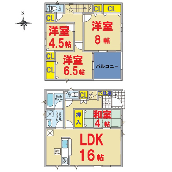 【間取り】 | 香取市野田第１０-１期４号棟 | 4ＬＤＫ　即日のご案内も対応致します。