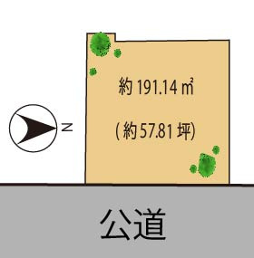 世田谷区代沢　建築条件なし売地一括の土地図