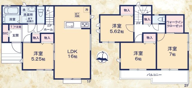 【間取り】 | 島田市中溝町 新築一戸建て | 効率的かつ暮らしのことをしっかり考えた間取りです