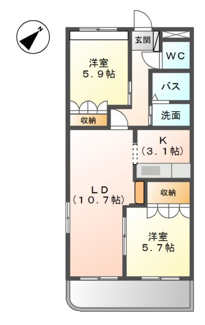 コア・やすのⅡの間取り