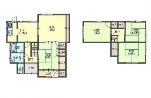 紀の川市古和田　中古戸建の間取り