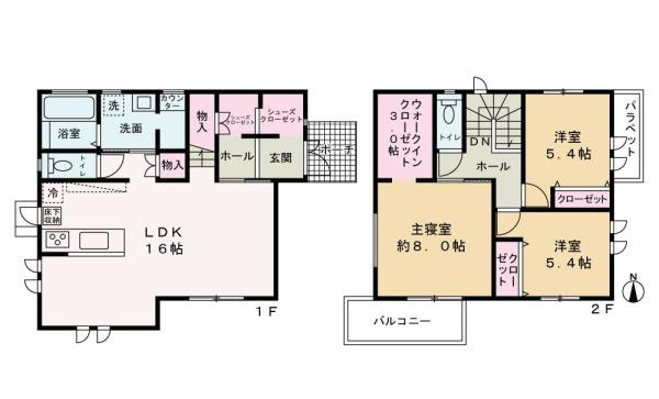 岩出市桜台　中古戸建の間取り