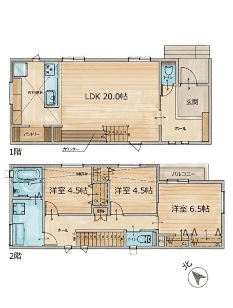 横浜市泉区上飯田町の新築一戸建の間取り