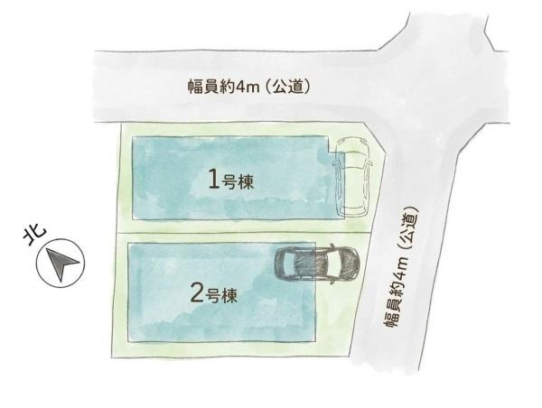 横浜市泉区上飯田町の新築一戸建の区画図