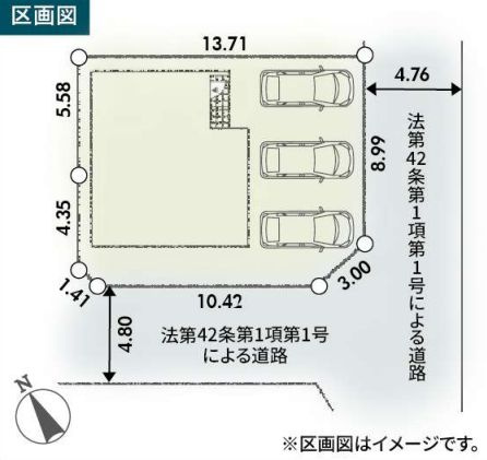 秦野市渋沢新築戸建て　第3-1号棟の区画図|区画図「秦野市渋沢新築戸建て　1号棟」