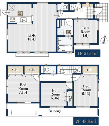 【横浜市南区永田南2丁目17-37新築戸建て】★仲介手数料無料★（井土ケ谷小学校・南中学校）の間取り