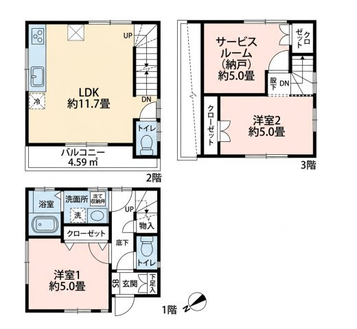 亀有2丁目戸建の間取り