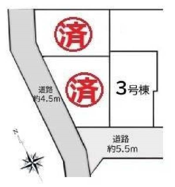 【横浜市南区別所7丁目3-4全3棟新築戸建て】★仲介手数料無料★（別所小学校・南が丘中学校）の区画図