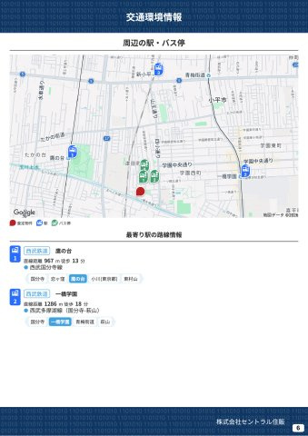 小平市津田町２丁目の周辺|本物件の生活に必要な施設を地図上に一覧にしました。徒歩10分以内程度の近隣施設です。
