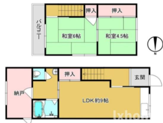 中河原貸家の間取り