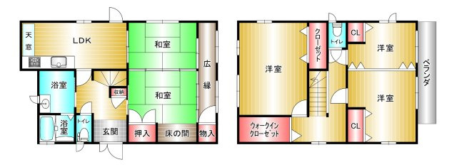 阪南市箱作　中古一戸建ての間取り