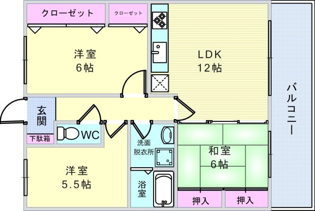 三隆２コーポラスの間取り