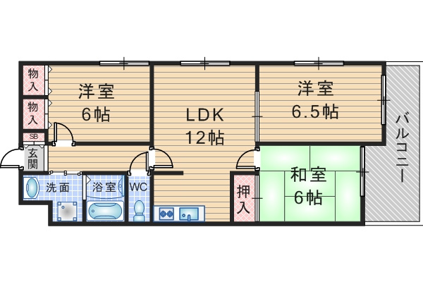 グランドハイツ豊中の間取り