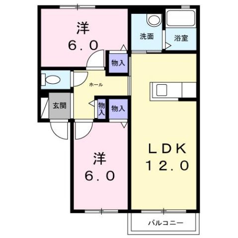 ヴィラ響　Ｂの間取り