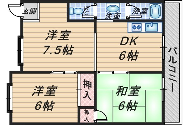 本町コーポの間取り