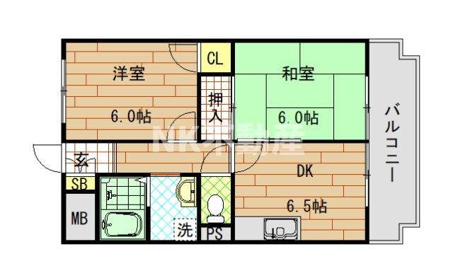 【間取り】 | カルム東大阪（荒本賃貸） | 間取りです