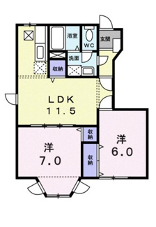 【間取り】 | ラルジュ余戸　Ｂ