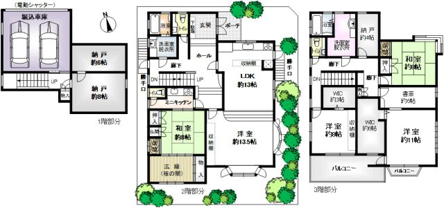 満池谷町貸家の間取り