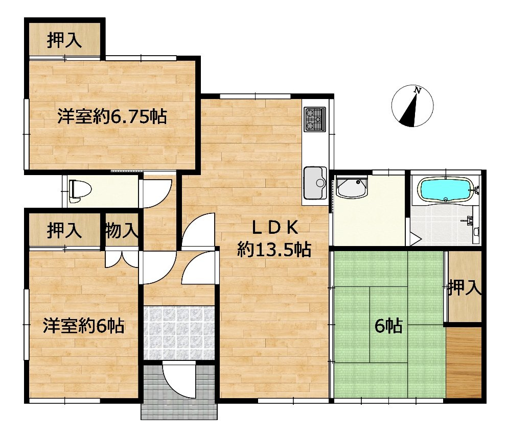 曽於市末吉町二之方の中古一戸建の間取り
