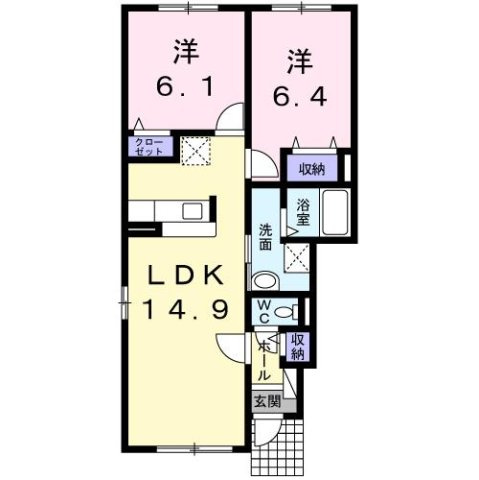 コリーヌⅠの間取り