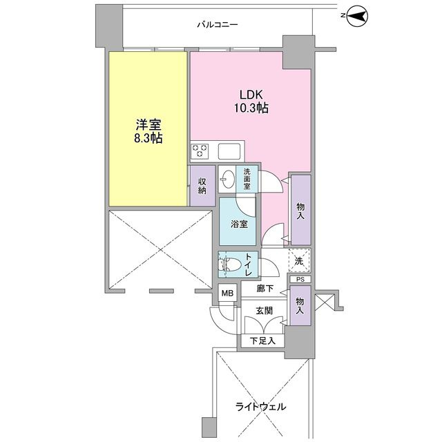 墨田区東向島５丁目の賃貸マンションの間取り