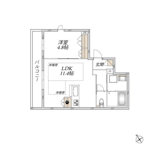 Ａｖｅｎｉｒ門前仲町　アヴェニールモンゼンナカチョウの間取り|★ペットスペースあり／１フロア２住戸★