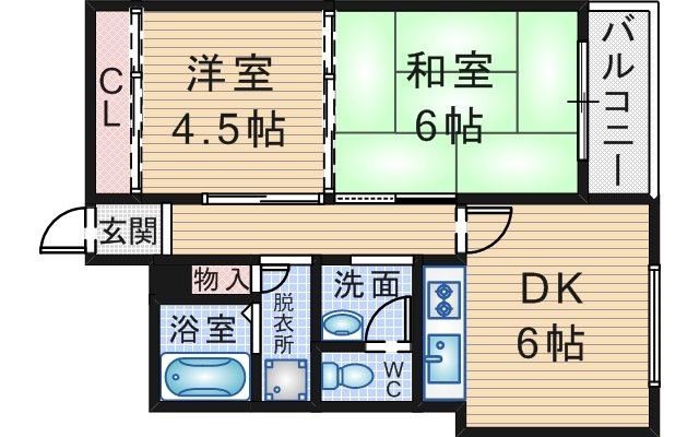 フェザー豊中マンションの間取り